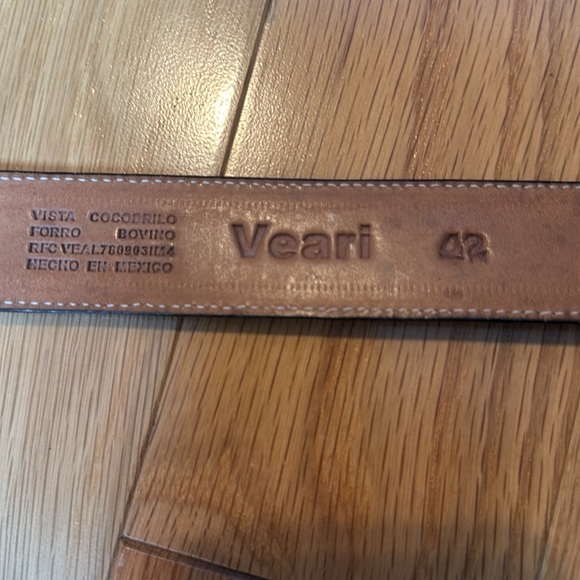 Veari Crocodile Alligator Leather Belt Light Brown - Picture 6 of 12